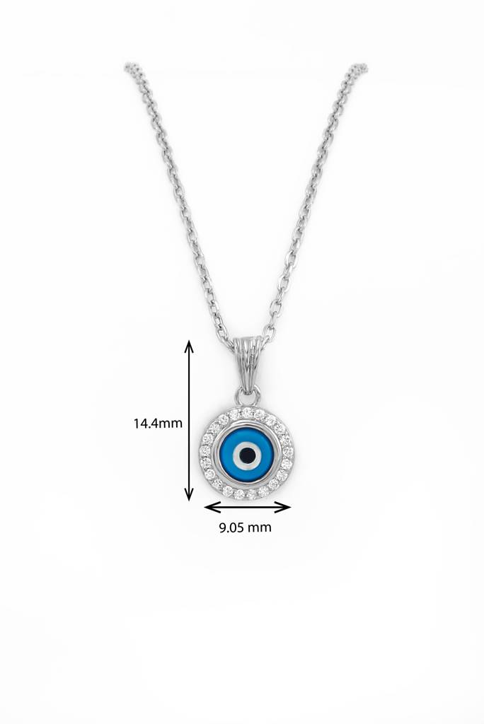 Silberry 925 Sterling Silver Evil Eye Pendant With Chain : PDCH151