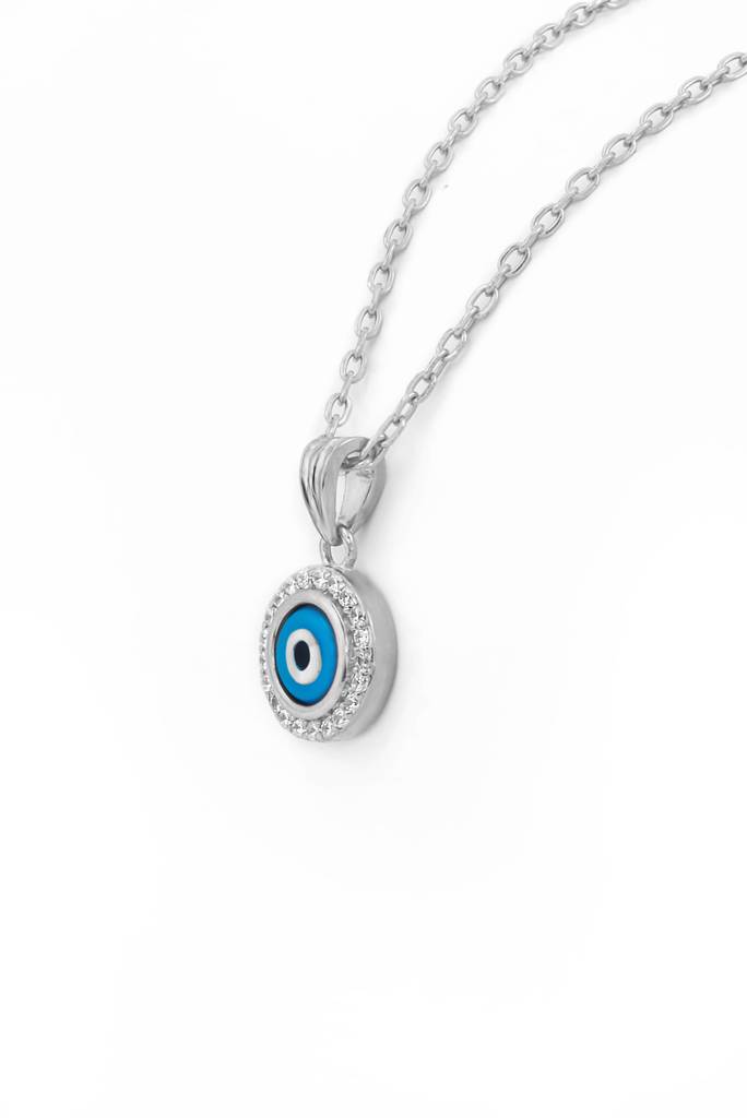 Silberry 925 Sterling Silver Evil Eye Pendant With Chain : PDCH151