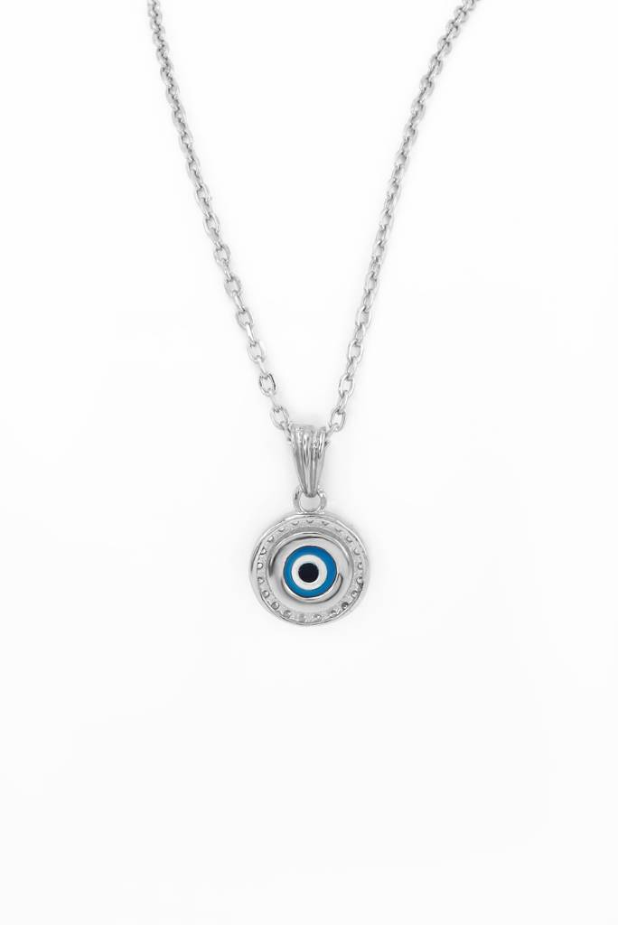 Silberry 925 Sterling Silver Evil Eye Pendant With Chain : PDCH151