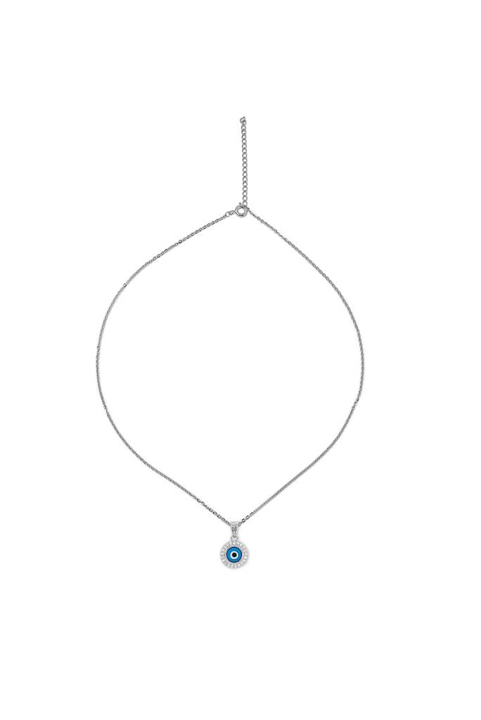 Silberry 925 Sterling Silver Evil Eye Pendant With Chain : PDCH151