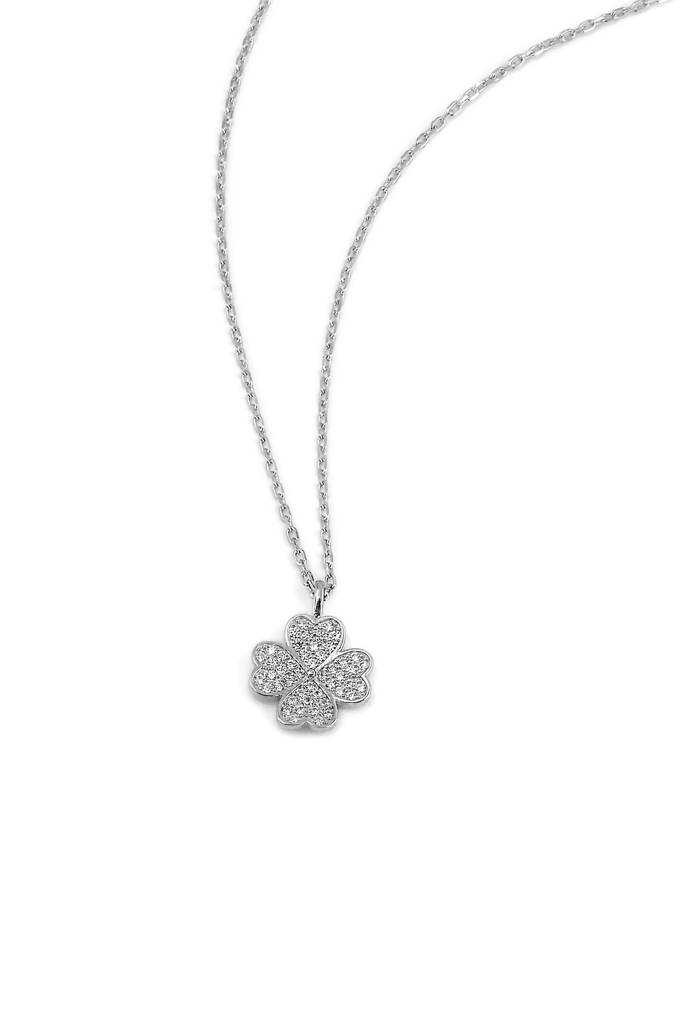 Silberry 925 Sterling Silver Shamrock Leaf Pendant With Chain : PDCH194