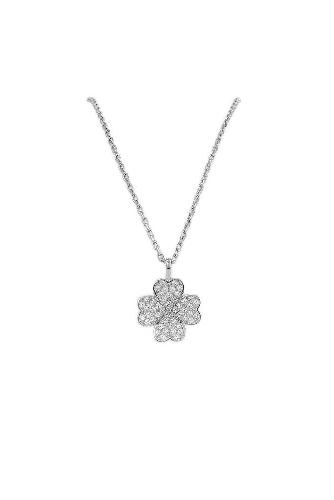 Silberry 925 Sterling Silver Shamrock Leaf Pendant With Chain : PDCH194