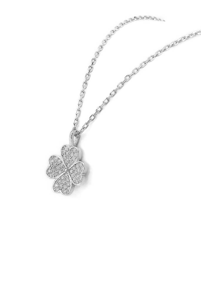 Silberry 925 Sterling Silver Shamrock Leaf Pendant With Chain : PDCH194