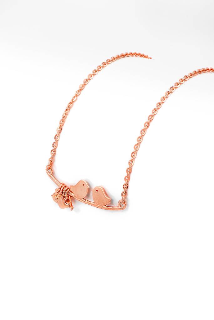 Silberry 925 Sterling Silver Lovebirds Necklace : PDCH228