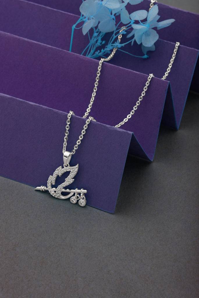 Silberry 925 Sterling Silver Shree Krishna Baasuri Pendant With Chain : PDCH22