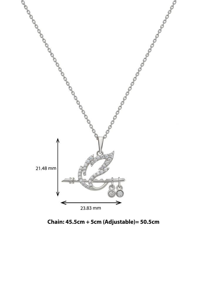 Silberry 925 Sterling Silver Shree Krishna Baasuri Pendant With Chain : PDCH22