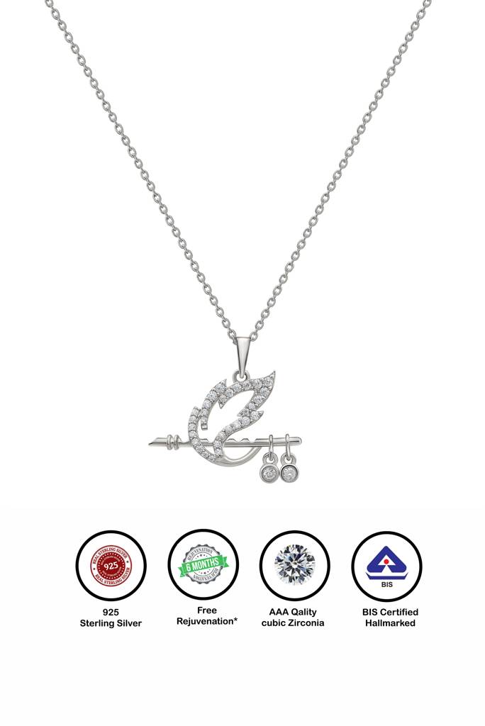 Silberry 925 Sterling Silver Shree Krishna Baasuri Pendant With Chain : PDCH22