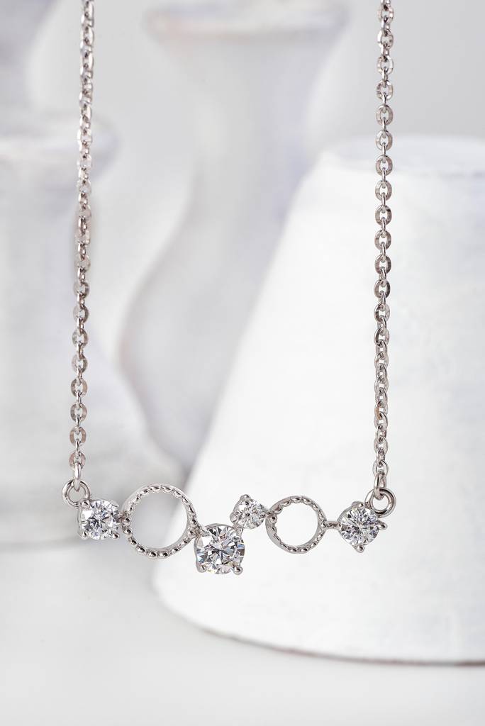 Silberry 925 Sterling Silver Crystal Gears Necklace : PDCH27