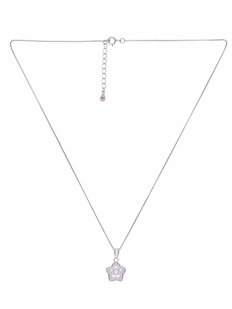 Sterling Silver Minimal Star Pendant With Chain : PDCS107-S-NA