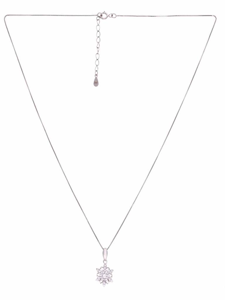 Sterling Silver Chic Snowflake Pendant With Chain : PDCS109-S-NA