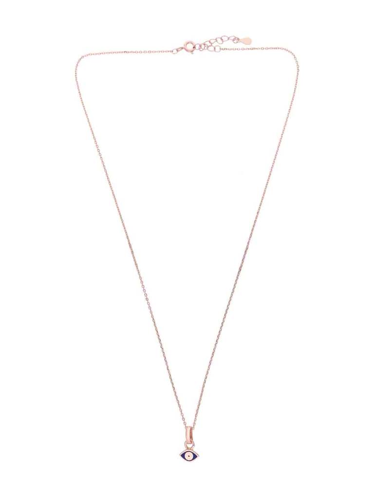 925 Silver Tiny Evil Eye Pendant With Chain : PDCS111-RG-NA