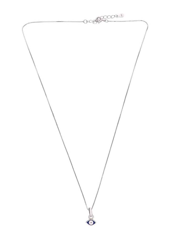 925 Silver Tiny Evil Eye Pendant With Chain : PDCS111-S-NA