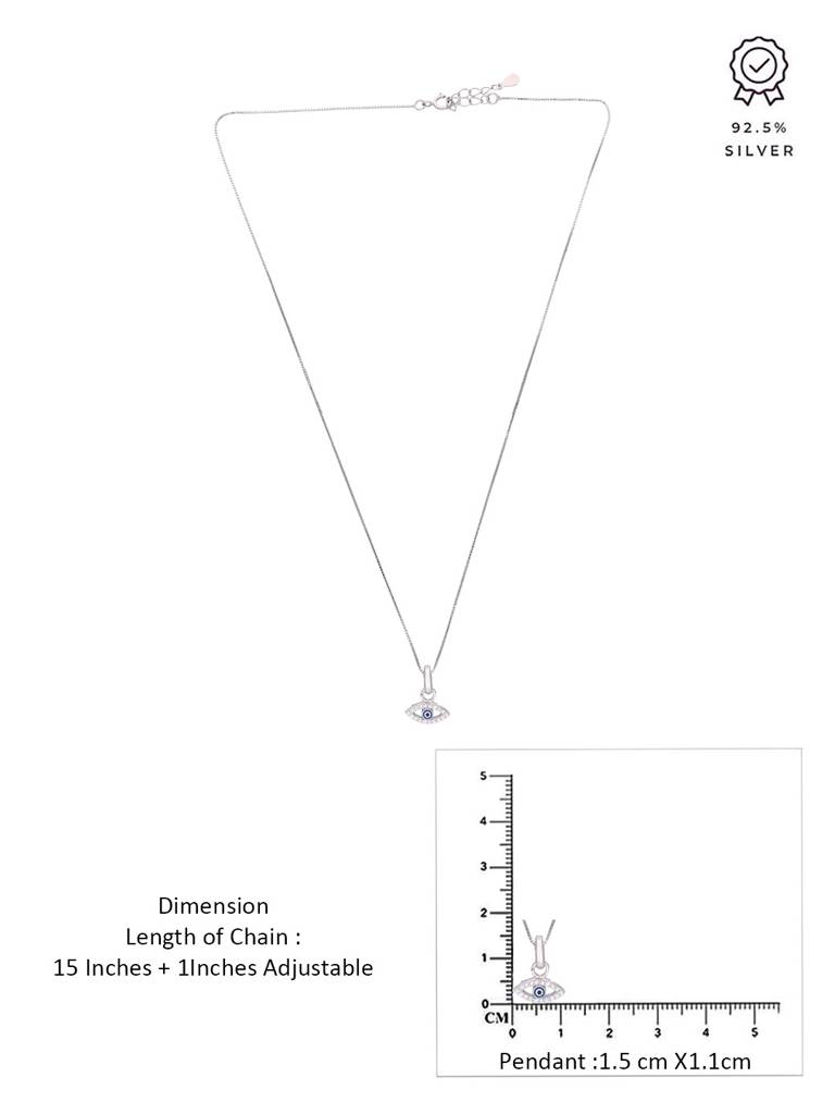 925 Silver Chic Evil Eye Pendant With Chain : PDCS116-S-NA