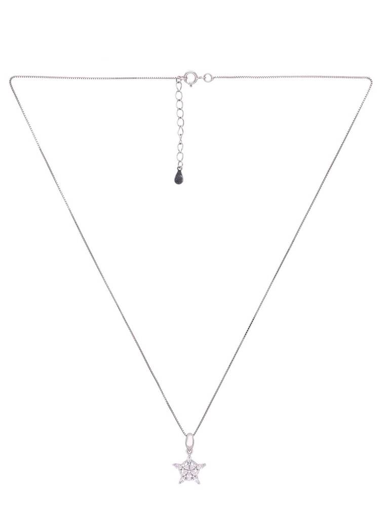 Sterling Silver Star Studded Pendant With Chain : PDCS89-S-NA