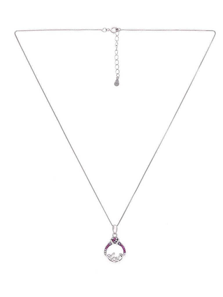 Sterling Silver Love Pendant With Chain : PDCS94-S-NA