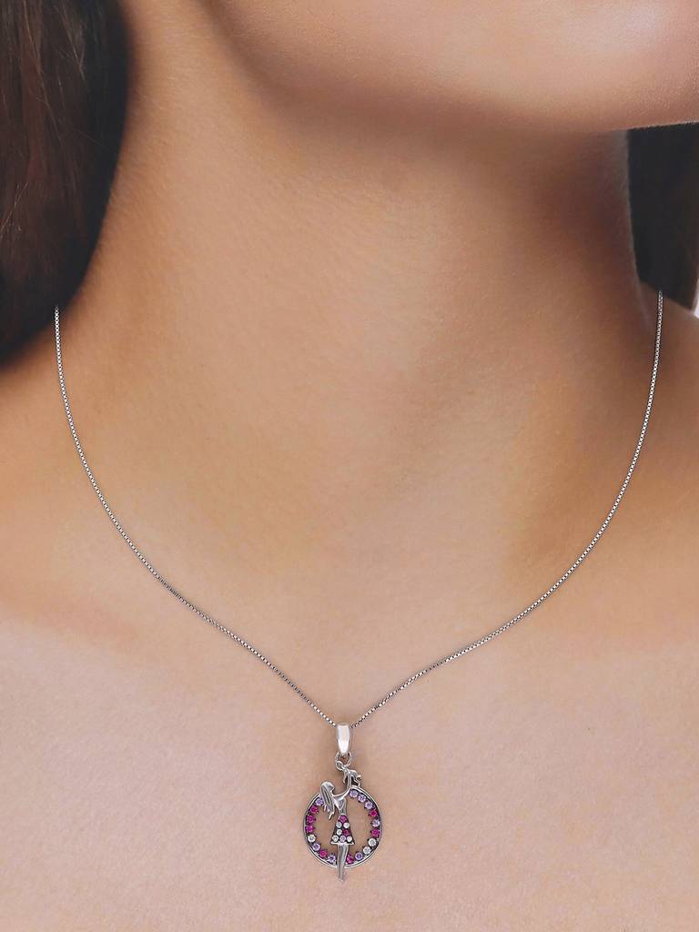 Sterling Silver Mother & Child Pendant With Chain : PDCS98-S-NA
