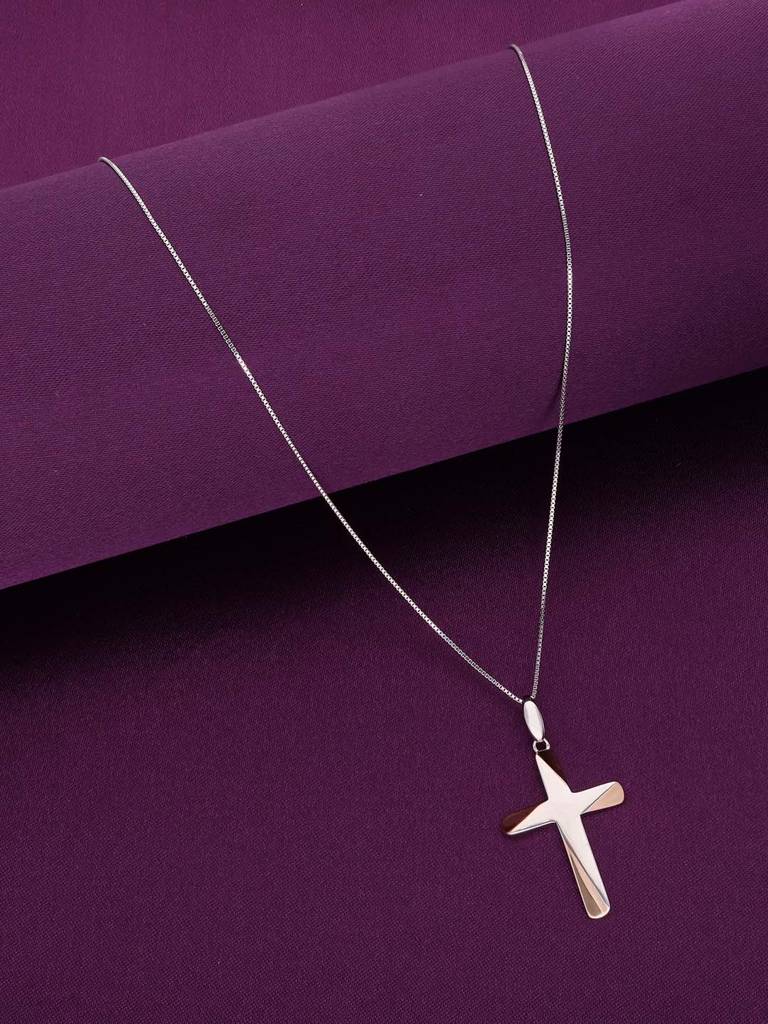 Sterling Silver Cross Divine Pendant With Chain : PDDV8-SRG-NA