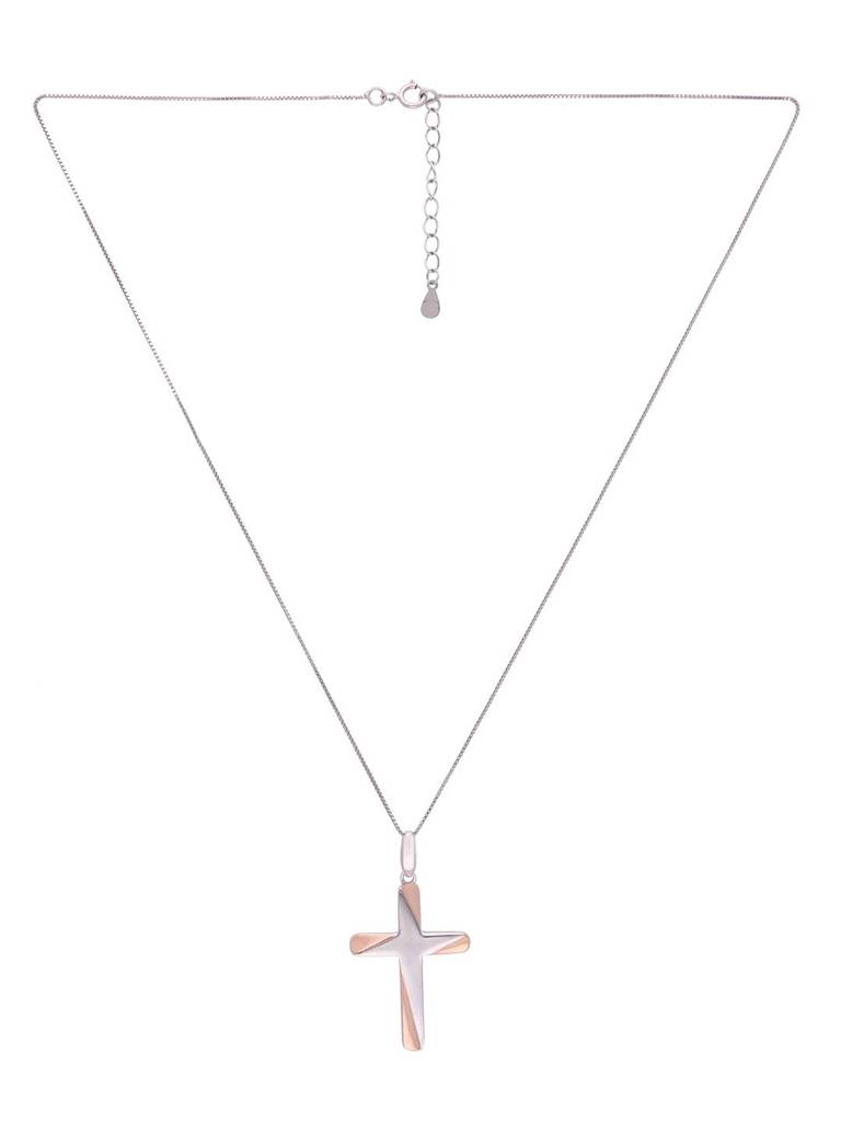 Sterling Silver Cross Divine Pendant With Chain : PDDV8-SRG-NA