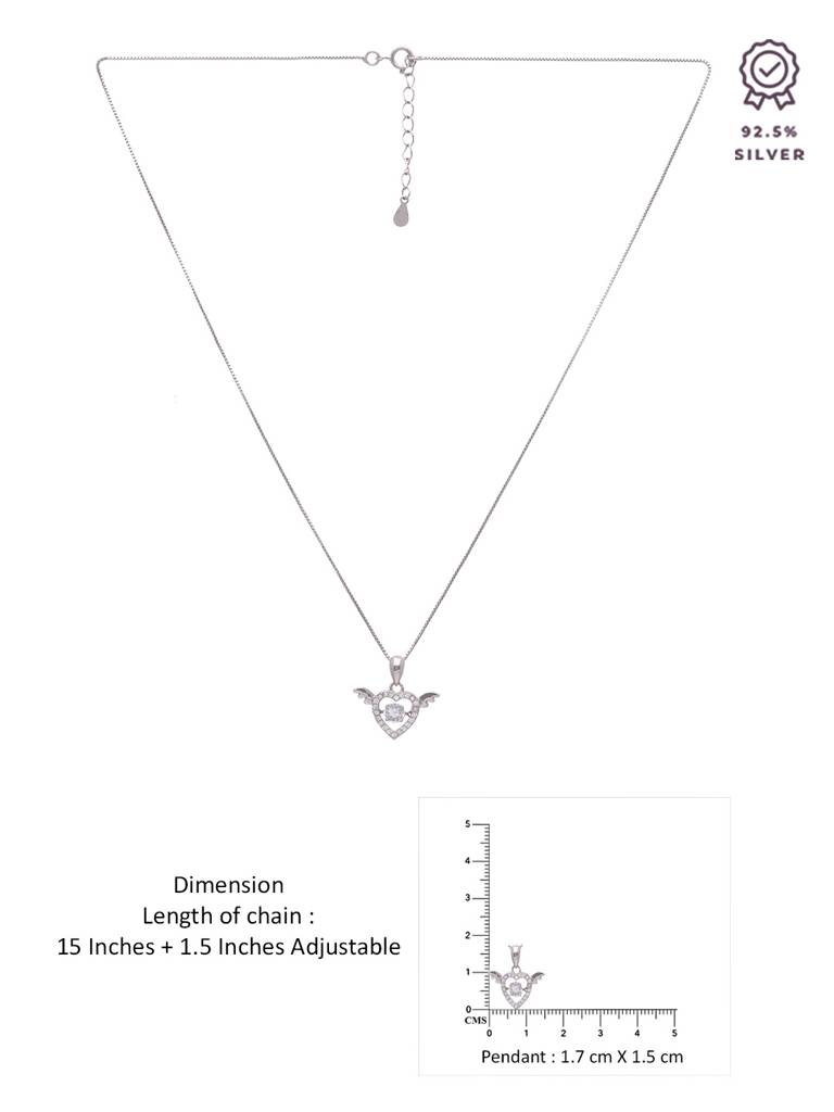 Sterling Silver Heart Pendant With Chain : PDHR16-S-NA