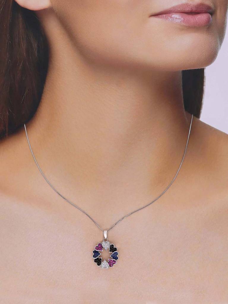 Sterling Heart Pendant With Chain : PDHR19-S-NA
