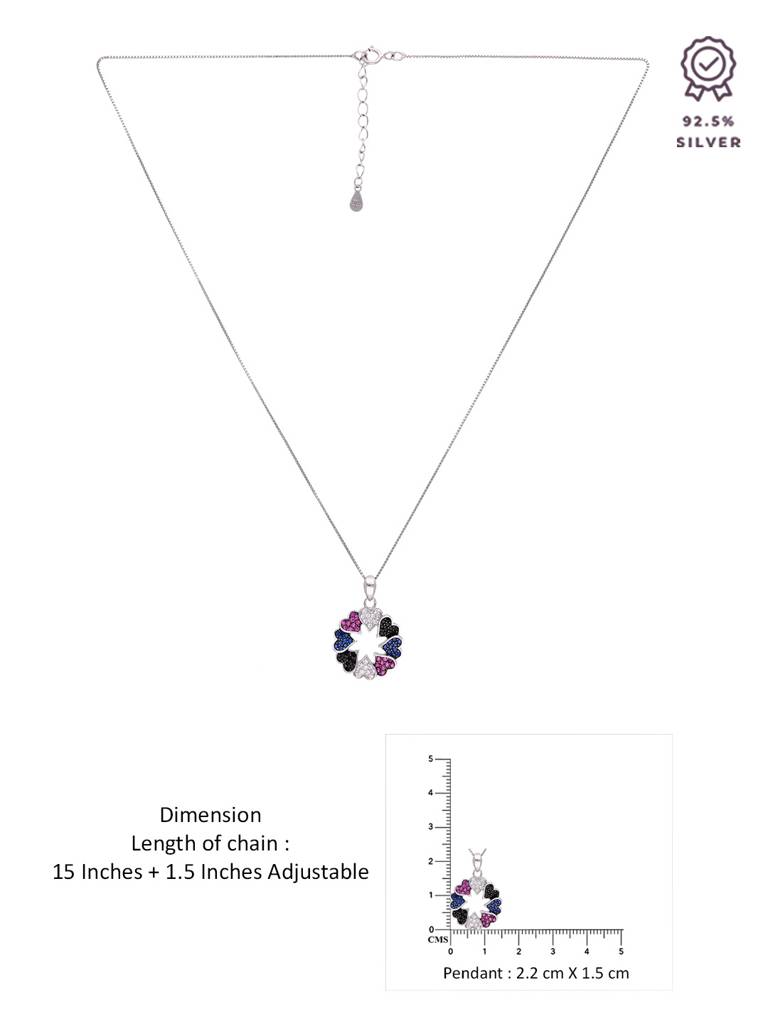 Sterling Heart Pendant With Chain : PDHR19-S-NA