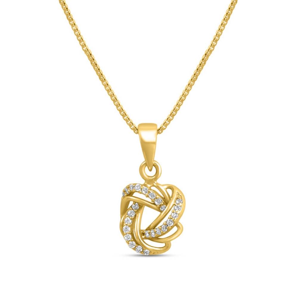 Infinity Loop Gold Plated 925 Sterling Silver Pendants : PEN-30232-C-G