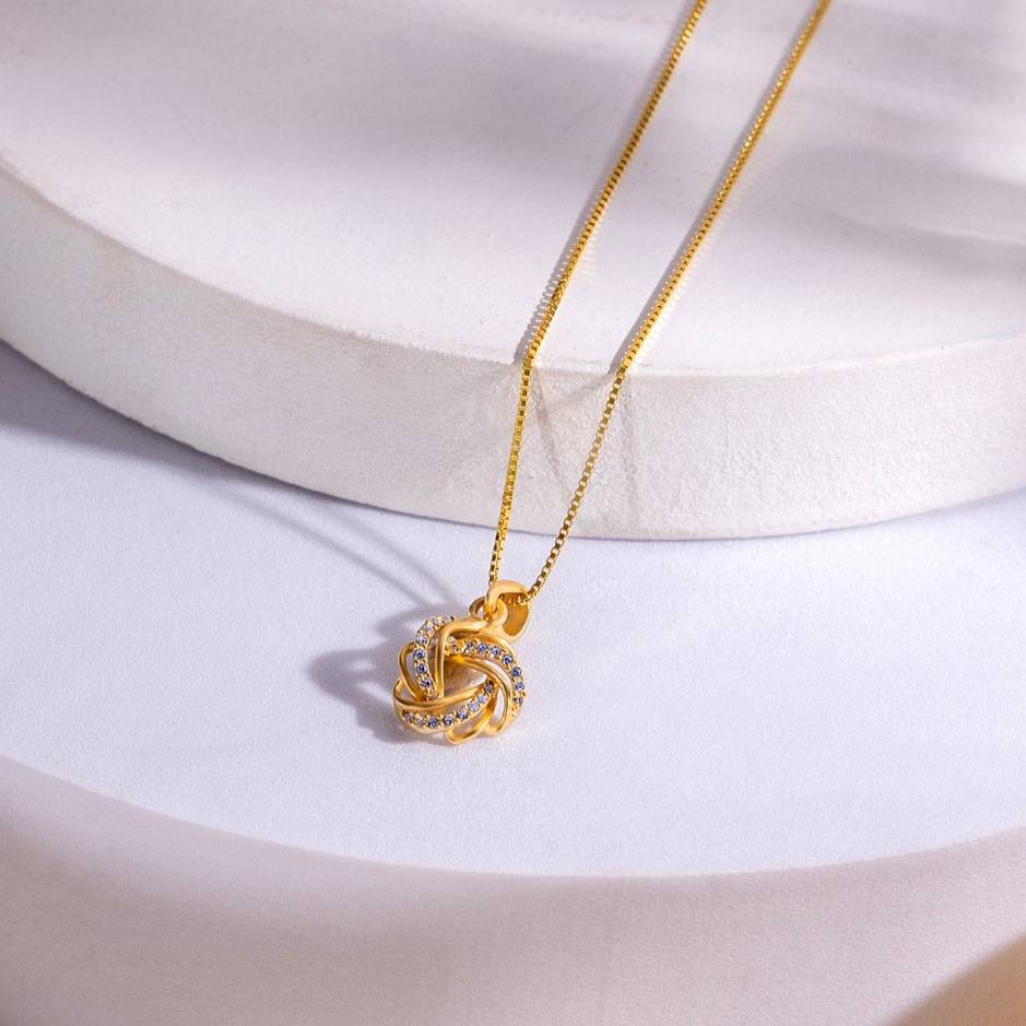 Infinity Loop Gold Plated 925 Sterling Silver Pendants : PEN-30232-C-G