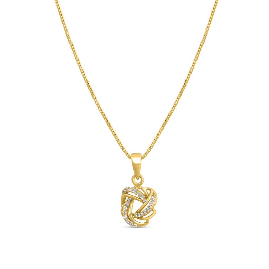 Infinity Loop Gold Plated 925 Sterling Silver Pendants : PEN-30232-C-G