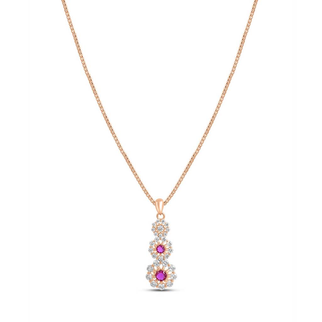 Dazzling Rose Gold Plated 925 Sterling Silver Pendants : PEN-30241-C-RG