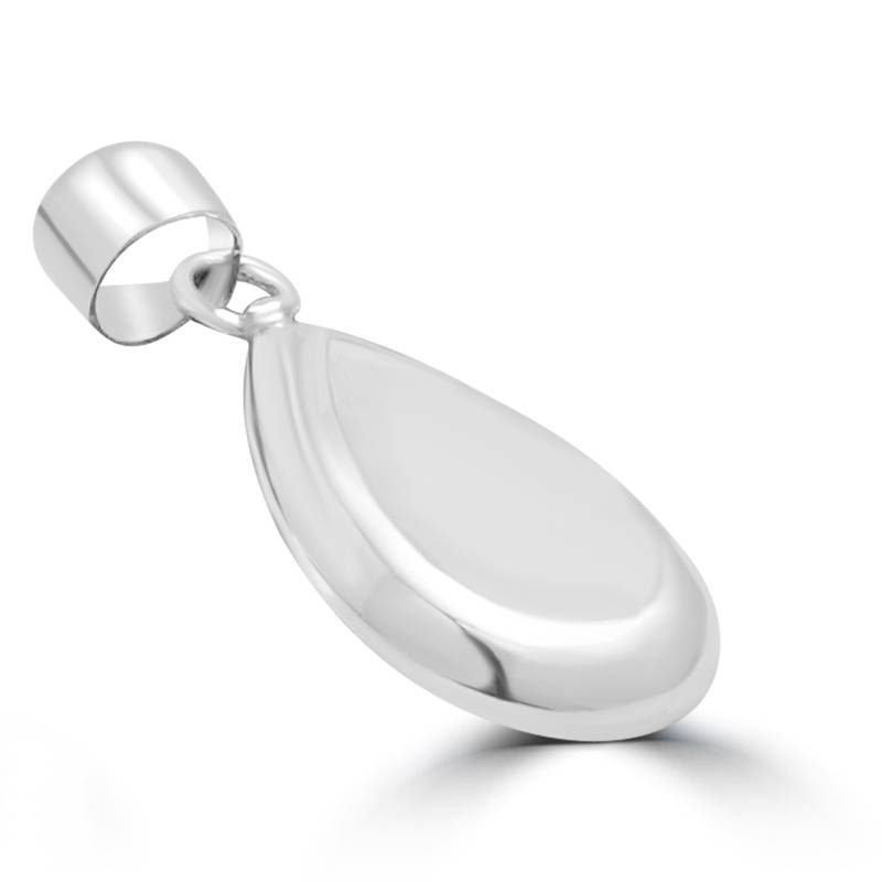 925 Pure Silver Teardrop Pendant | Flat Pear Shape Pendant : PEN1002
