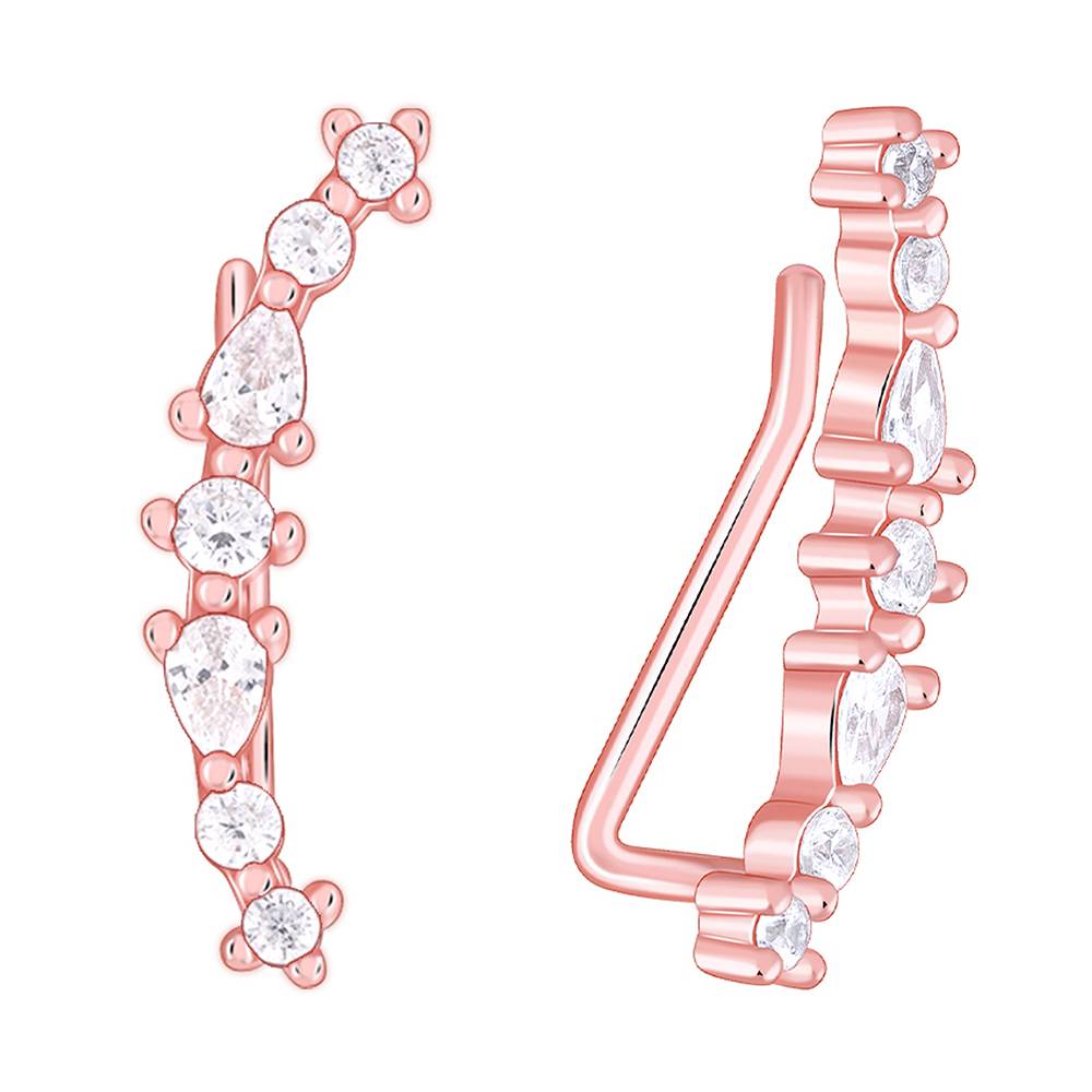 925 Silver Rose Gold Ivy Whisper Ear Piercing| Ear Piercing To Gift Women & Girls : PER016