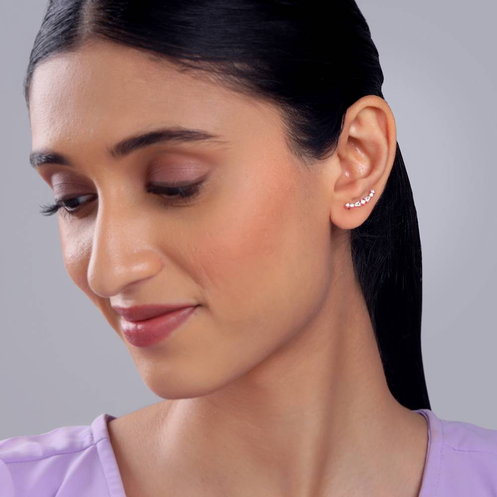 925 Silver Rose Gold Ivy Whisper Ear Piercing| Ear Piercing To Gift Women & Girls : PER016