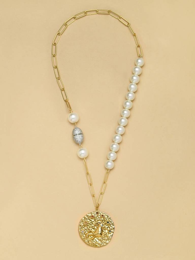 Pearl  CAPRICORN Celestial Necklace