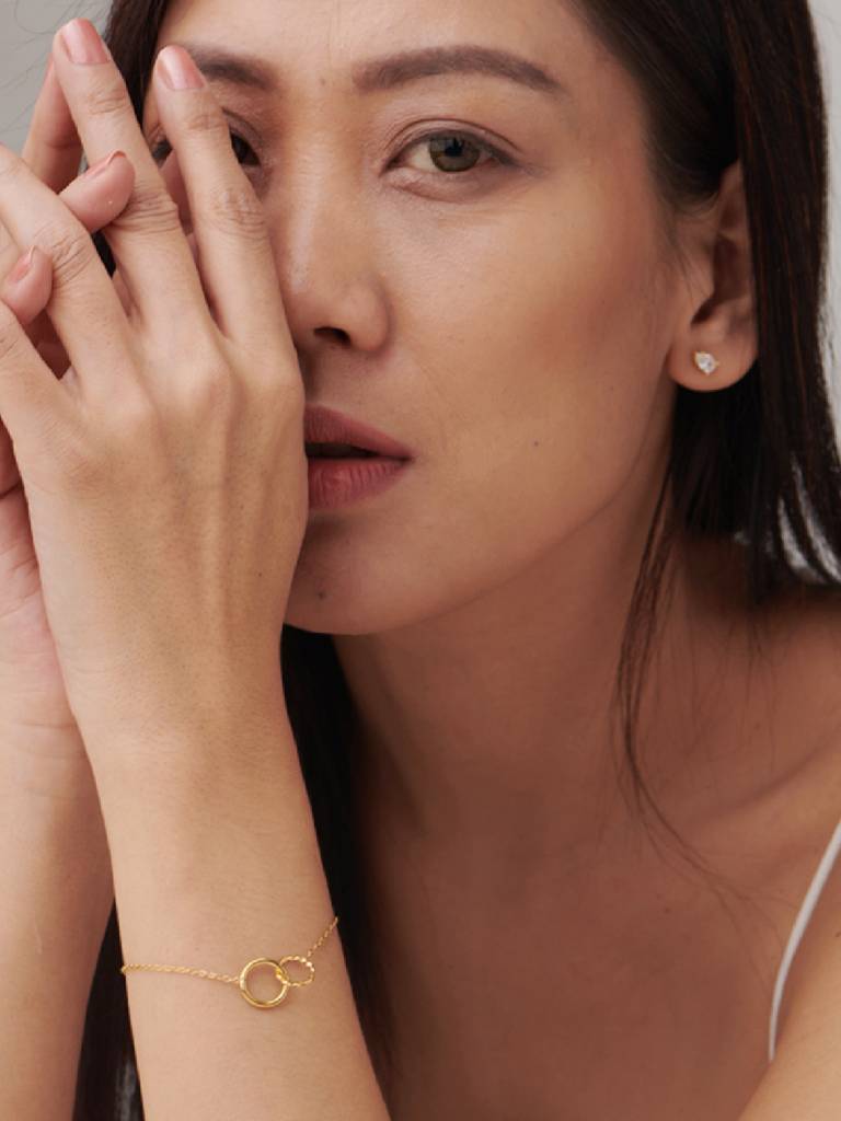 Women 18K Gold-Plated Wraparound Bracelet : PM-BRACELETS-010