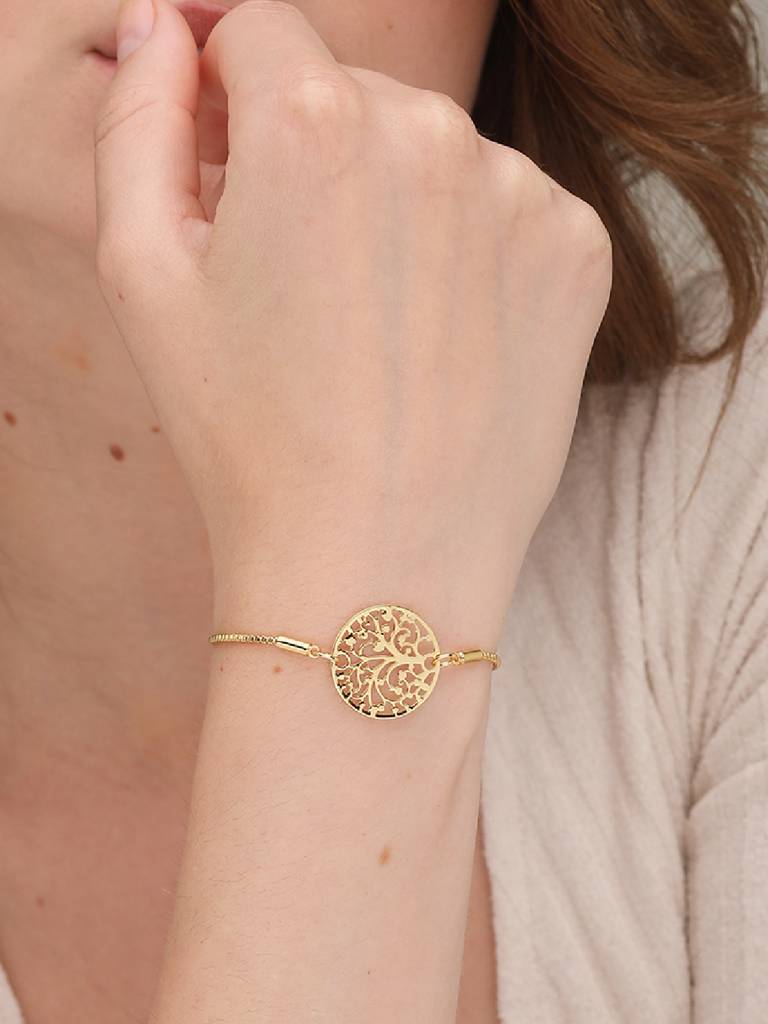 Women Gold-Toned 18 K Gold-Plated Charm Bracelet : PM-BRACELETS-028