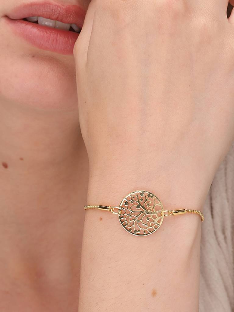 Women Gold-Toned 18 K Gold-Plated Charm Bracelet : PM-BRACELETS-028