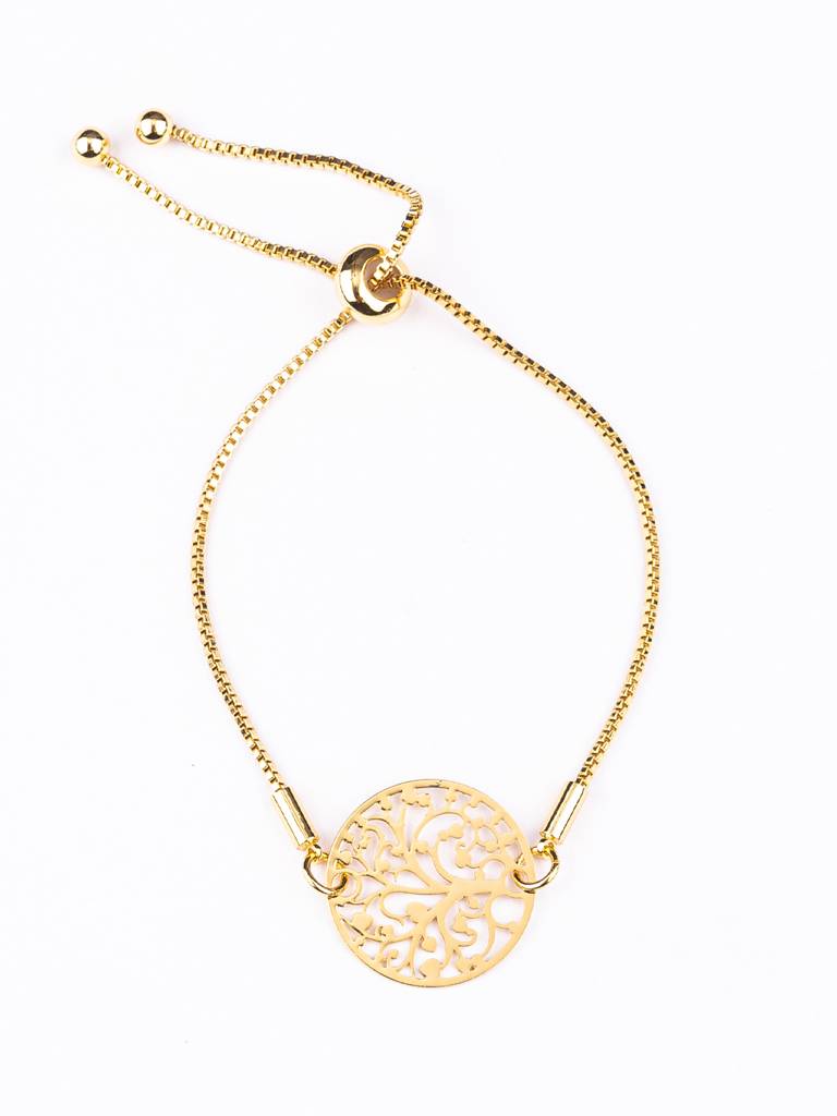 Women Gold-Toned 18 K Gold-Plated Charm Bracelet : PM-BRACELETS-028