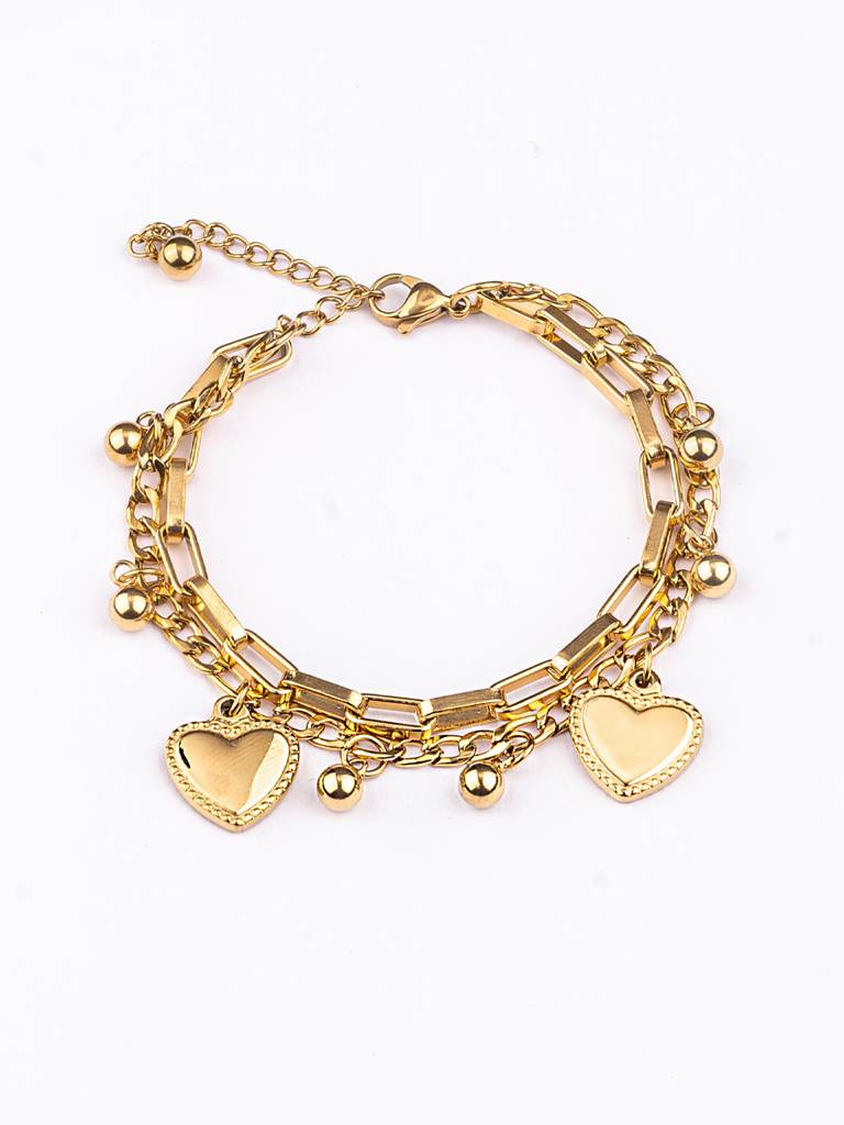 Women Gold-Toned 18K Gold Plated Multistrand Bracelet : PM-BRACELETS-035