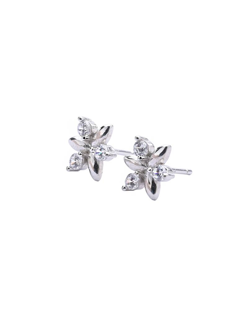 925 Sterling Silver Gold-Plated Floral Studs Earrings : PM-EARRINGS-002