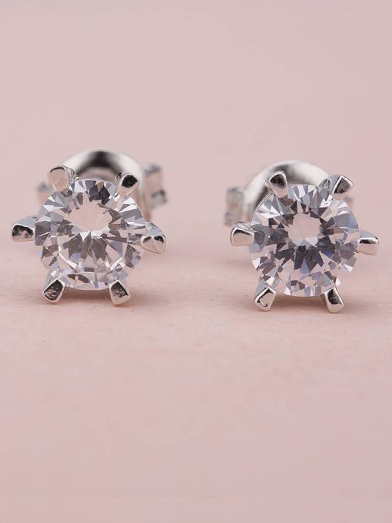 Gold-Plated Circular Studs 925 Sterling Silver Earrings : PM-EARRINGS-007