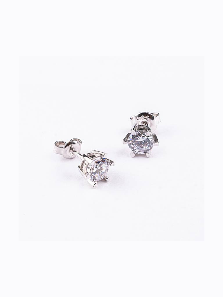 Gold-Plated Circular Studs 925 Sterling Silver Earrings : PM-EARRINGS-007