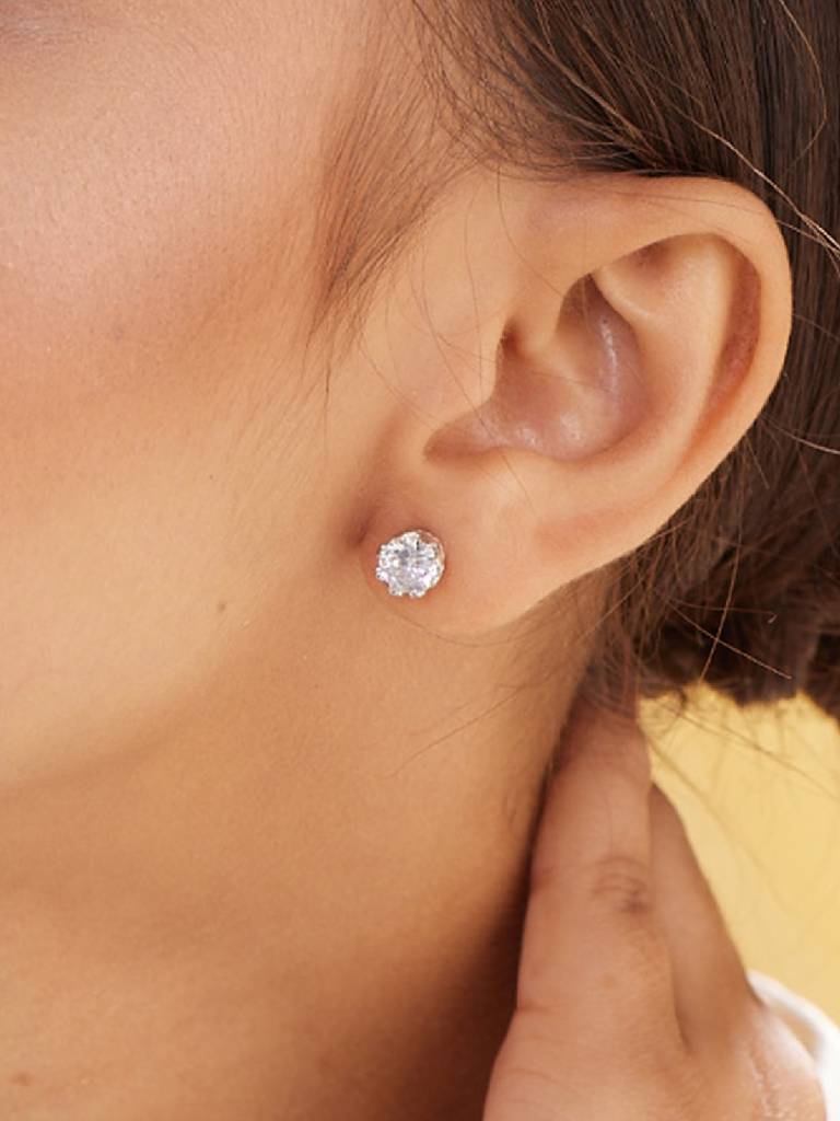 Women 925 Sterling Silver Diamond Shaped Drop Earrings : PM-EARRINGS-010