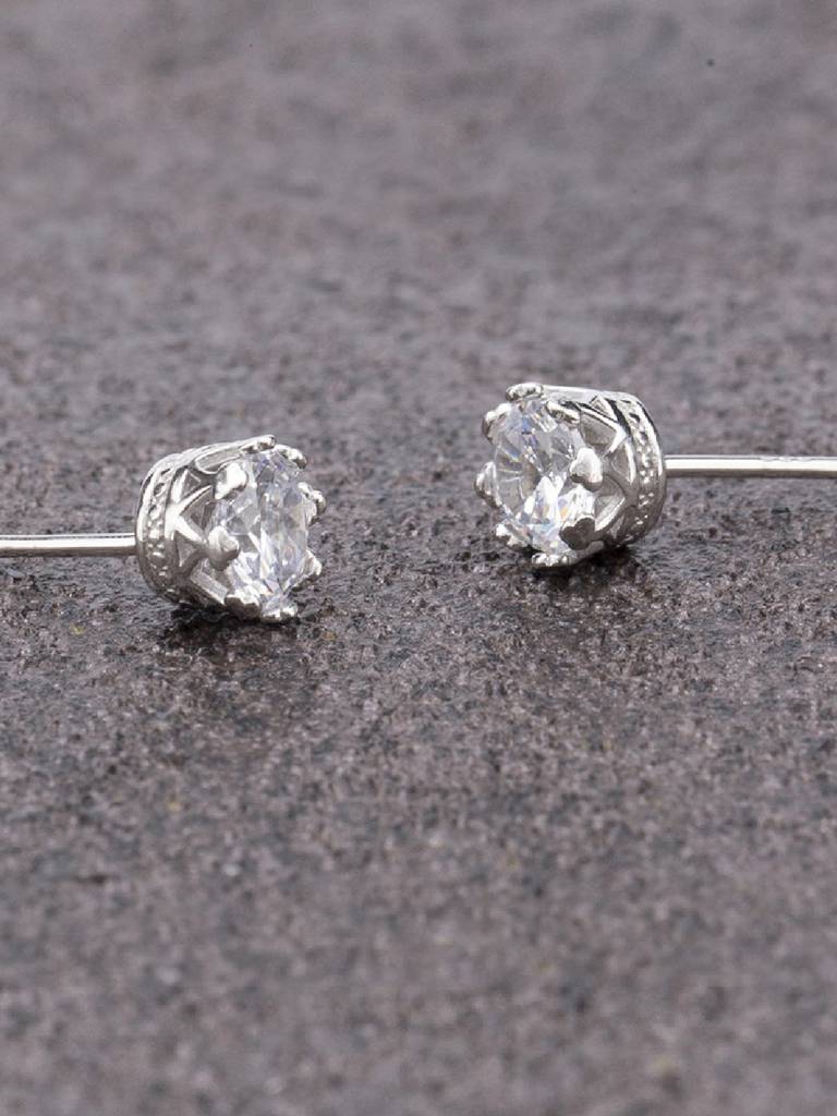 Women 925 Sterling Silver Diamond Shaped Drop Earrings : PM-EARRINGS-010