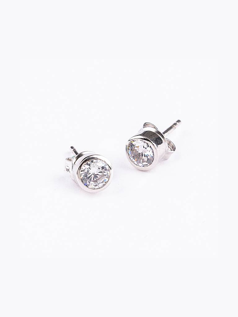 Women 925 Sterling Silver Diamond Shaped Studs Earrings : PM-EARRINGS-011