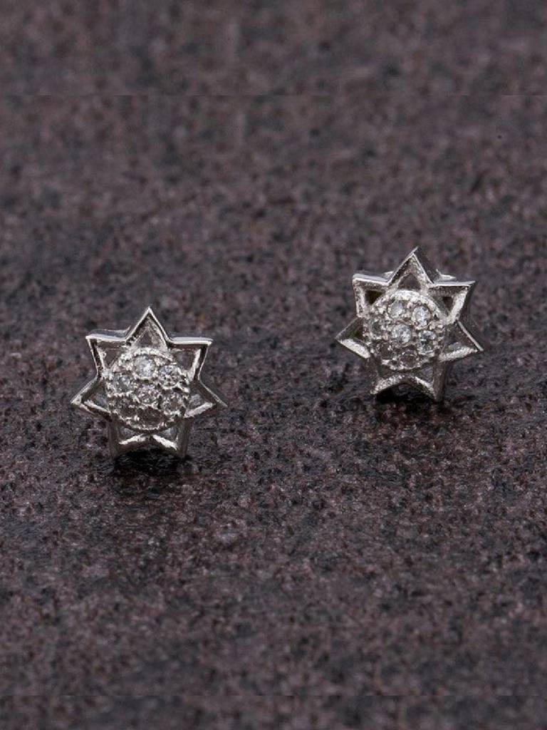 925 Sterling Silver Star Shaped Studs Earrings : PM-EARRINGS-013