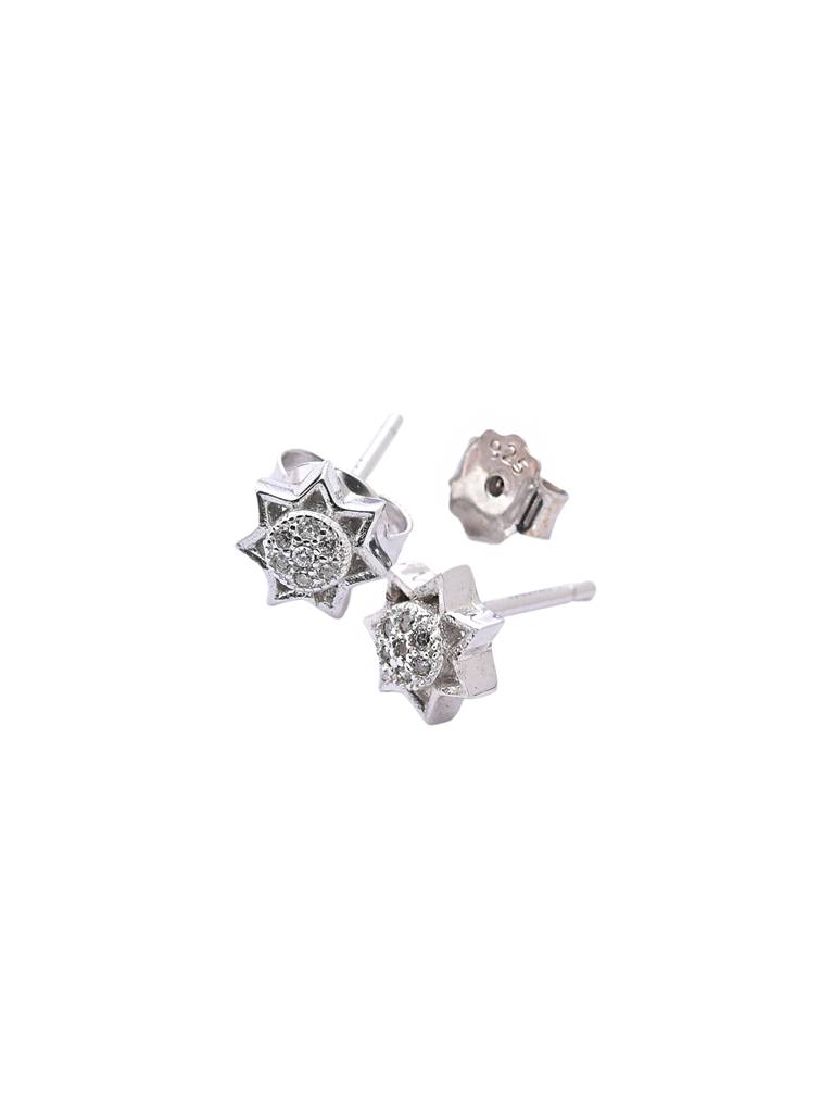 925 Sterling Silver Star Shaped Studs Earrings : PM-EARRINGS-013