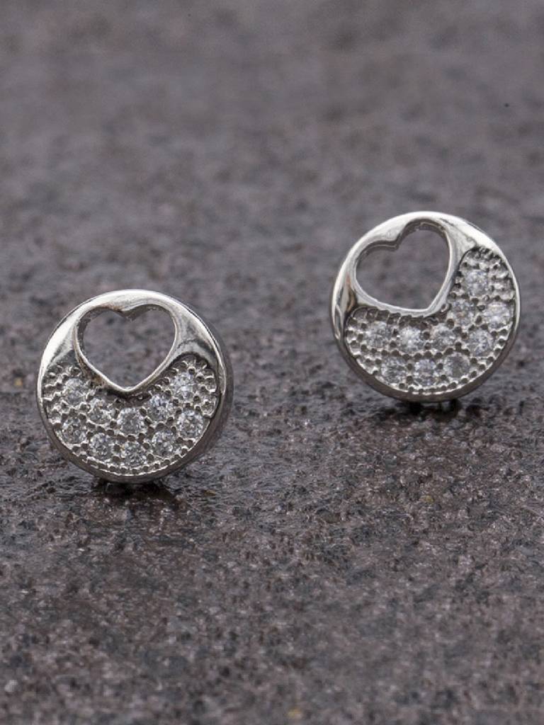 Women Silver-Toned 925 Sterling Silver Studs Earrings : PM-EARRINGS-017