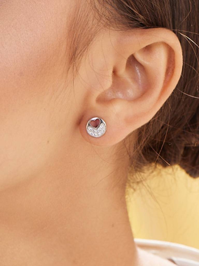 Women Silver-Toned 925 Sterling Silver Studs Earrings : PM-EARRINGS-017