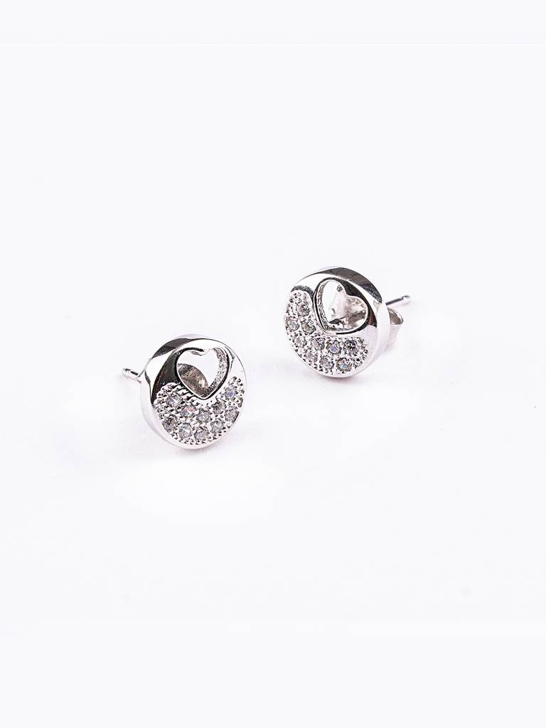 Women Silver-Toned 925 Sterling Silver Studs Earrings : PM-EARRINGS-017