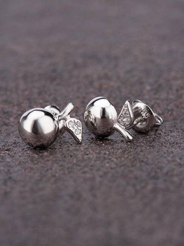 925 Sterling Silver Leaf Shaped Studs Earrings : PM-EARRINGS-021